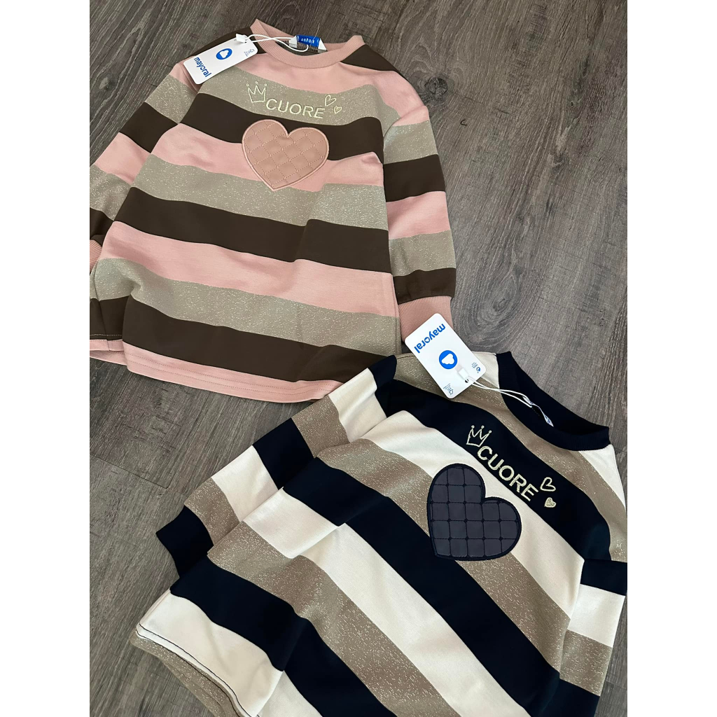 Váy MOR kẻ tim trần cuore bé gái