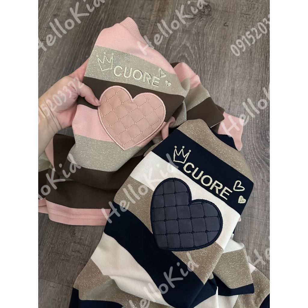 Váy MOR kẻ tim trần cuore bé gái