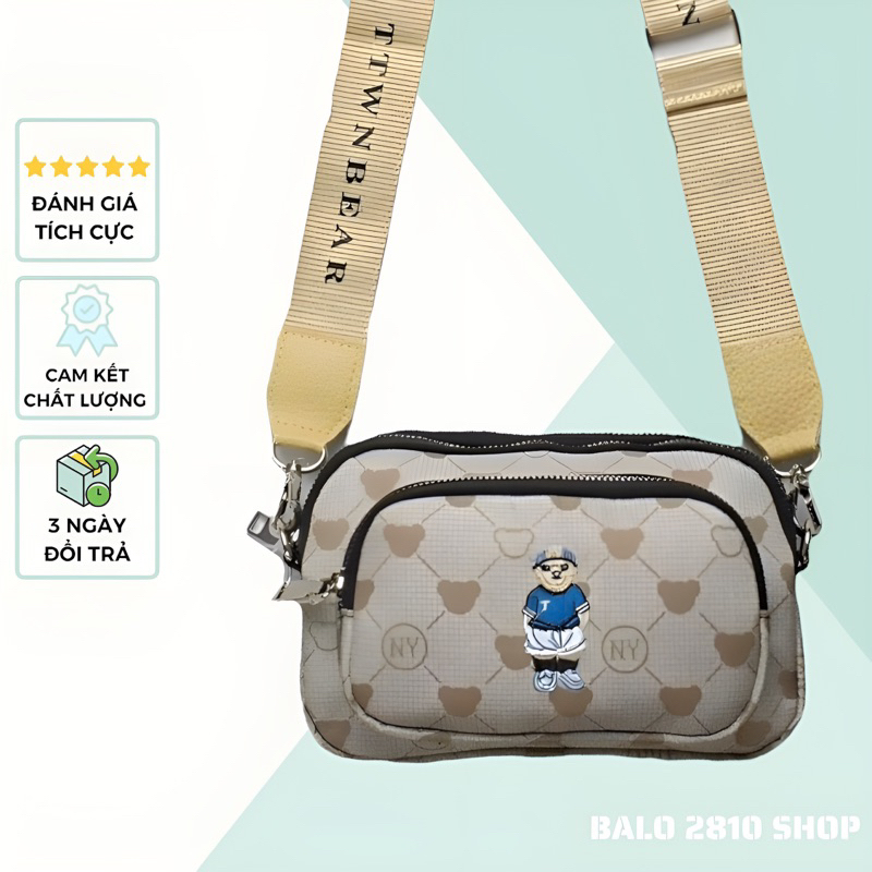 Túi Đeo Chéo TTWN BEAR Thêu Hình Gấu Chất Liệu Vải Poly Cao Cấp Trượt Nước Balo 2810 Shop Túi Chéo WHO AU BAG SHOUDER