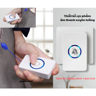 Chuông Cửa Không Dây Thông Minh (1 Nút Bấm, 1 Chuông ), Chống Nước, 36 Kiểu Nhạc Khoảng Cách Sử Dụng Hiệu Quả 300 mét