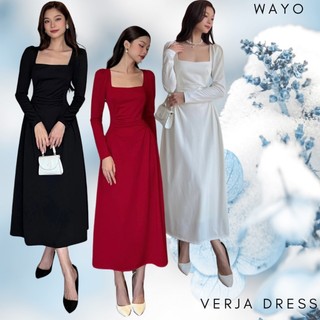 [Verja Dress] Đầm WAYO thiết kế cổ vuông dài tay nhún eo sang trọng dự tiệc xinh đẹp