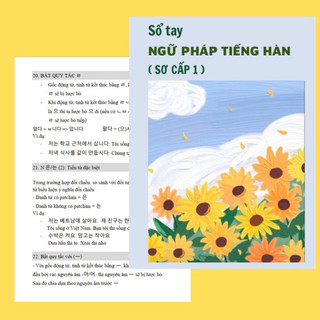 Sổ tay A5 ghim giữa ngữ pháp tiếng Hàn sơ cấp 1