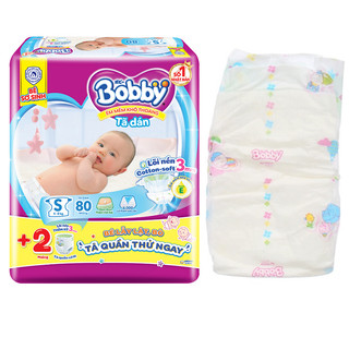 Combo 2 gói Tã dán Bobby size S80 / S80+2m / S80+6m (tã dán sơ sinh cho bé từ 4-8 kg)