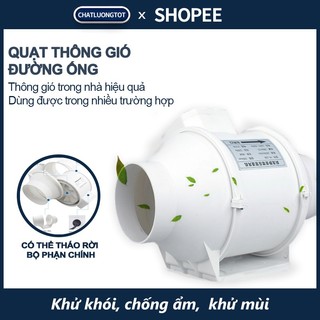 Quạt thông gió đường ống tròn áp lực xiên động lực mạnh hút mùi thông gió nhà bếp nhà vệ sinh BE100