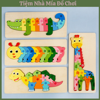 Đồ Chơi Gỗ Bộ Tranh Ghép Hình, Xếp Hình Gỗ Nổi Gồm 10 Số Tương Ứng Số 1-10, Tranh Ghép Gỗ Nổi Thông Minh Cho Bé