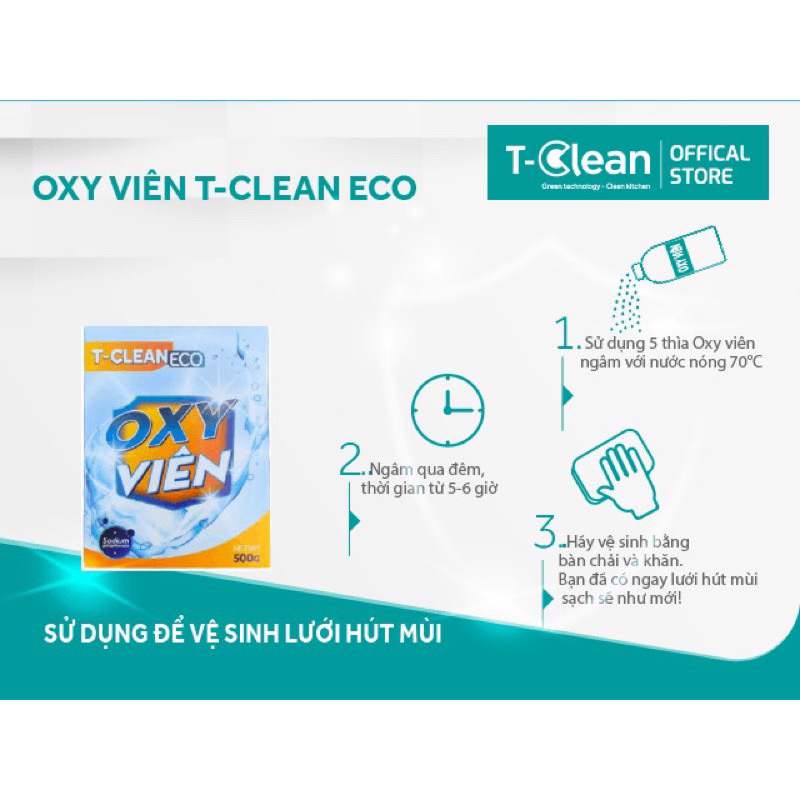 Hộp oxy viên tclean tẩy, làm sạch vết ố bề mặt vải, kim loại, nhựa