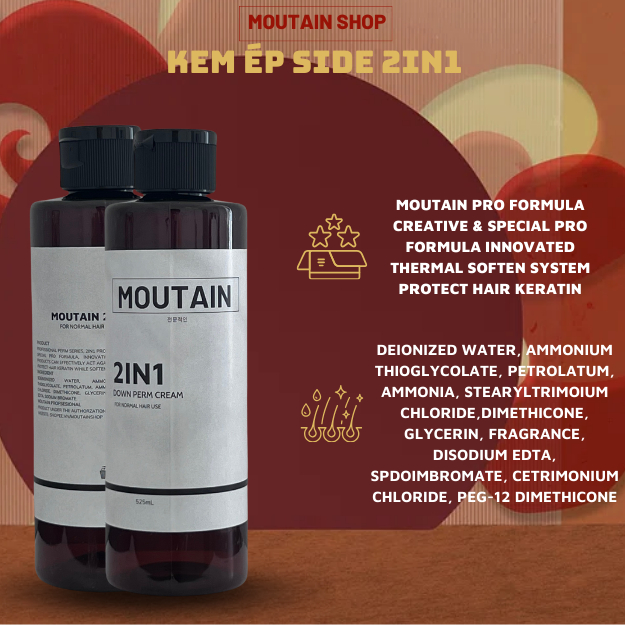 Kem Ép Side Tóc Nam Moutain 2IN1 200ml Moutain Shop - Combo Ép Side Tại Nhà