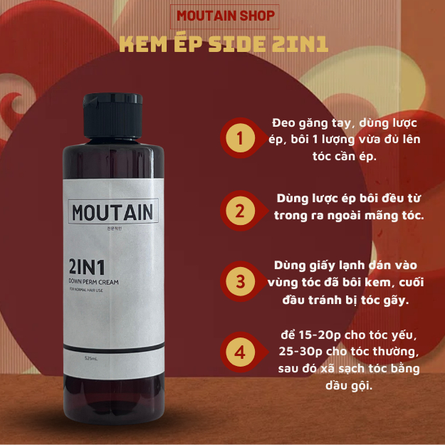 Kem Ép Side Tóc Nam Moutain 2IN1 200ml Moutain Shop - Combo Ép Side Tại Nhà