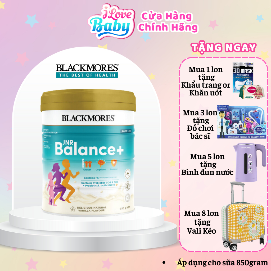 (Có quà tặng) (Date 2025) Sữa Úc Blackmore JNR Balance + Cho bé 1-10 tuổi, hộp 400gr, hộp 800gr