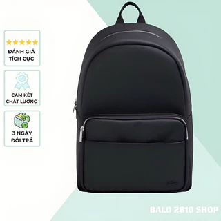 Balo Thời Trang LC Backpack Full Black Logo Basic Chất Liệu Da Si Cao Cấp Chống Nước Balo Đen Trơn Nam Nữ Thể Thao