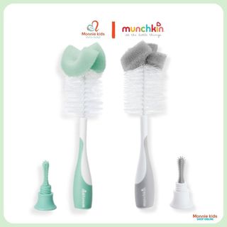 Bộ cọ rửa bình sữa cho bé munchkin mk16020, cây chổi cọ bình sữa có đầu mút - monnie kids