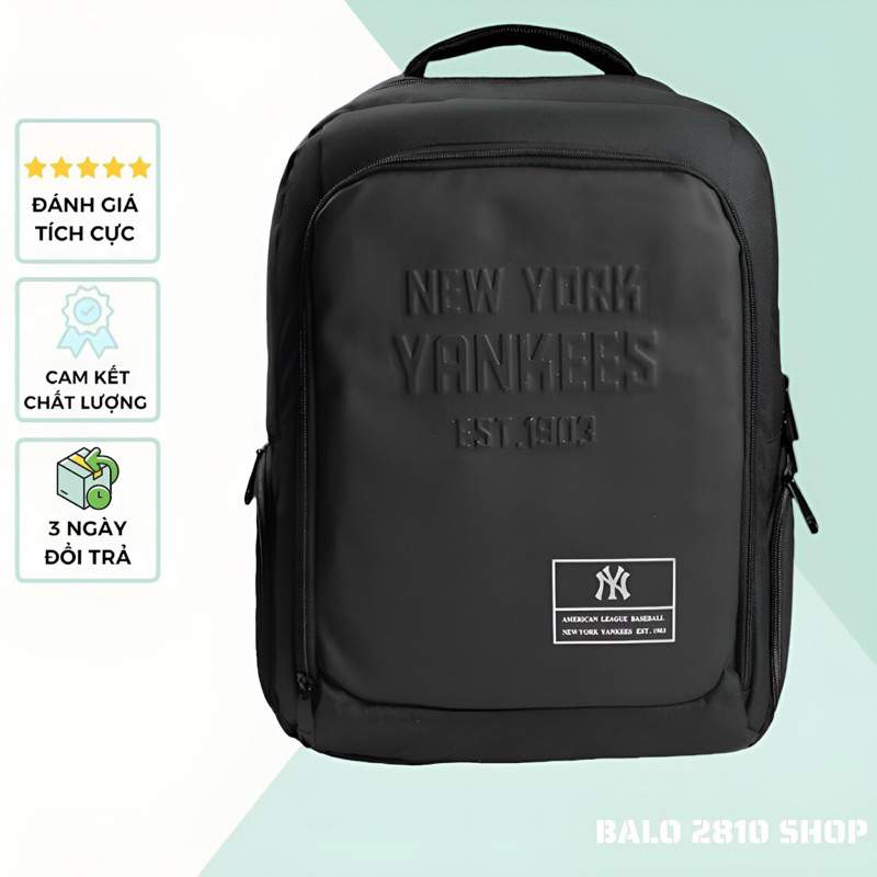 Balo Thời Trang MLB NY YANKEES EST.1903 FULL BLACK Chất Liệu Polyester Phối Mặt Da TPE Trượt Nước BALO 2810 SHOP
