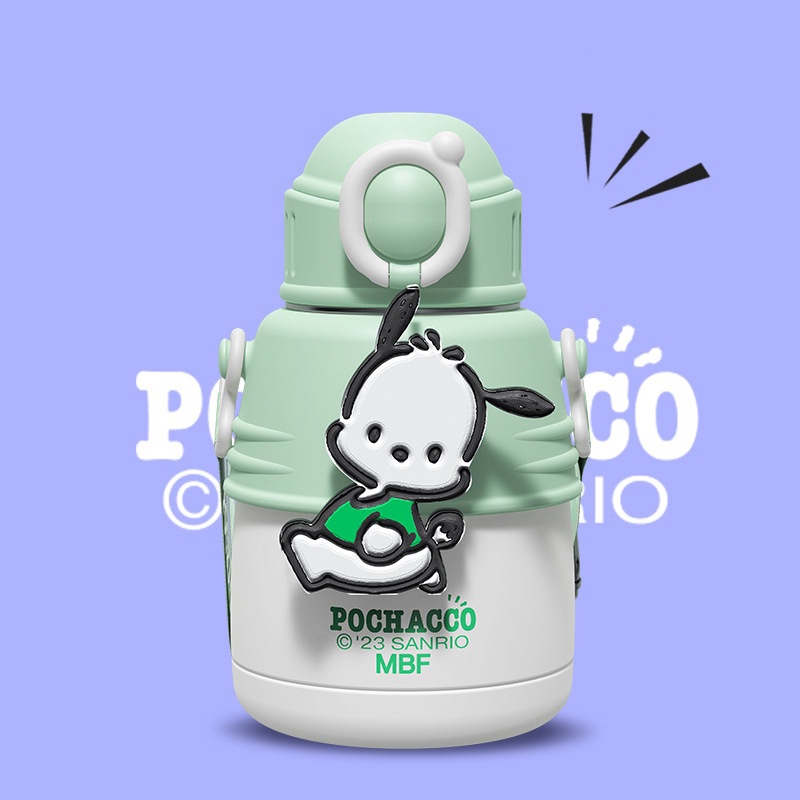 Bình Nước Sanrio Giữ Nhiệt 600ml Cỡ Lớn Có Ống Hút Họa Tiết Hoạt Hình Dễ Thương Cho Bé B37