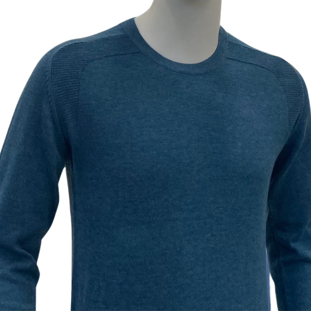 Áo len nam OWEN ALD231661 dáng regular fit cổ tròn màu xanh vải acrylic cotton cao cấp nhẹ ấm đàn hồi