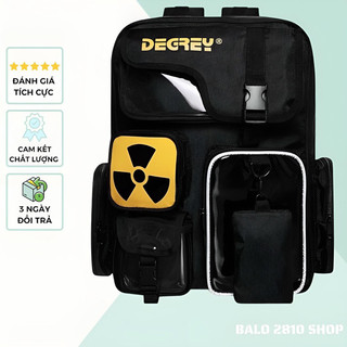 Balo degrey hạt nhân backpack chất liệu vải canvas xịn cặp degrey đi học thời trang màu đen | balo 2810 shop