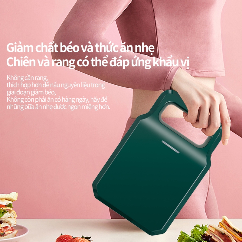 Máy nướng bánh mỳ, máy ăn sáng đa năng, làm bánh sandwich, công suất 650W