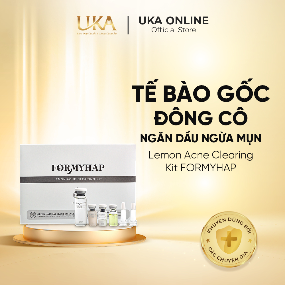 Bộ Tế bào gốc Đông cô ngăn dầu ngừa mụn Lemon Acne Clearing Kit FORMYHAP 07 10ml