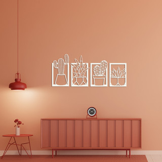 Bộ tranh trang trí dán tường hình giỏ hoa, tranh decor nhà cửa treo dán tường