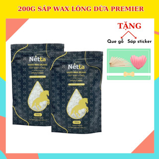 200g sáp wax lông sáp dừa premier - tặng que gỗ +sáp sticker - sáp thơm, wax sạch lông tơ, lông cứng