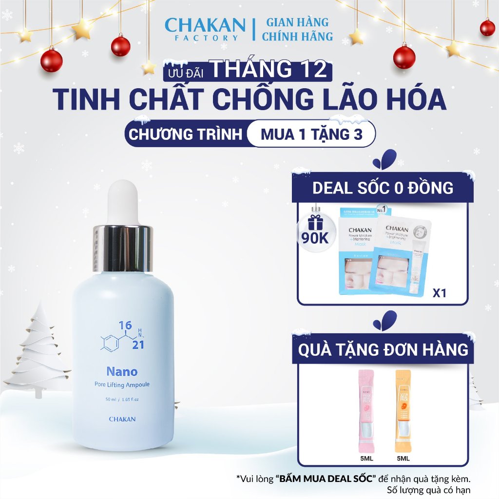 Tinh Chất Ampoule Chakan 1621 Nano - Serum Chống Lão Hoá Chakan Giúp Mờ Nếp Nhăn Li Ti - Nâng Cơ Các Vùng Trên Da 50ml