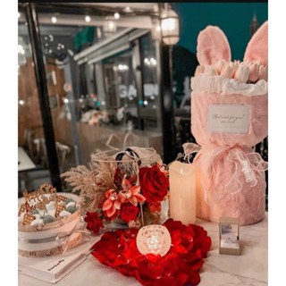 BÓ HOA THỎ BUNNY HOA TULIP TẶNG ĐÈN LED