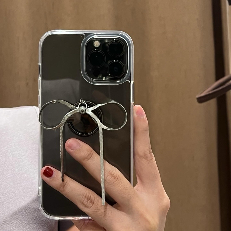 ˚୨୧⋆｡˚ ⋆Silver Ribbon ✧･ﾟ: *✧･ﾟ:* Phone ring / Nhẫn điện thoại gắn ốp ( màu bạc )