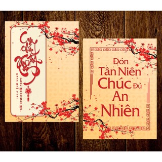 (Giao nhanh) Thiệp tết 2024 có lời chúc 2 mặt, Thiệp Xuân Gíap Thìn 2024 in sẵn lời chúc (11x15cm)