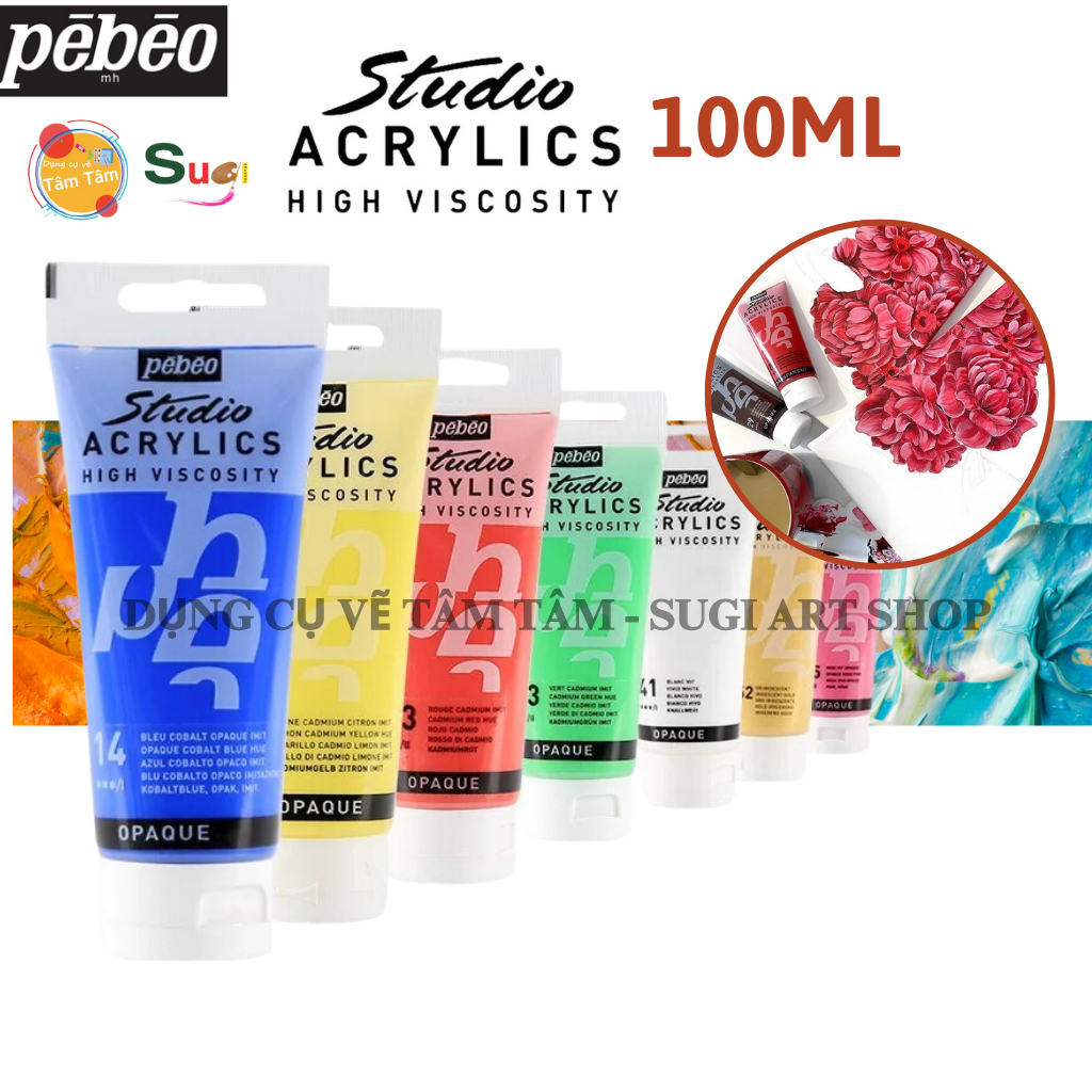 - Màu acrylic Pebeo 100ml, studio acrylics Pebeo 100ml