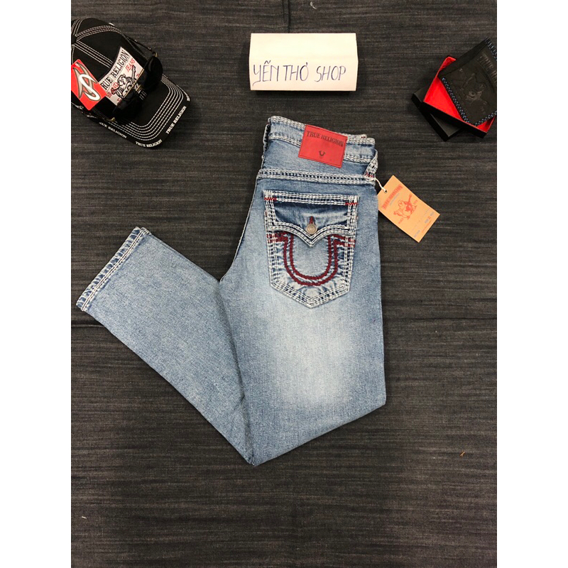 quần jean ông địa 🎁 tặng nón địa🎁 mẫu ông địa chỉ nổi- túi hộp hoa văn đỏ