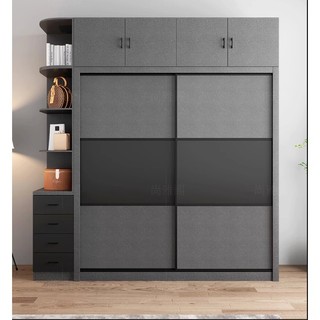 Tủ quần áo cửa lùa phong cách bắc âu kích thước 200x60x240cm bằng gỗ mdf - yapi-217