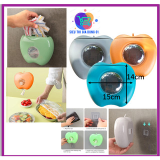 Hộp quả táo đựng túi màng bọc thực phẩm,hộp đựng túi nilon tặng kèm miếng dán siêu chắc