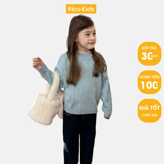 Áo len cho bé gái từ 10-35kg thiết kế cổ ren chất len cashmere xịn Dày Mềm Mịn chính hãng Ambb Kids mã 23P063