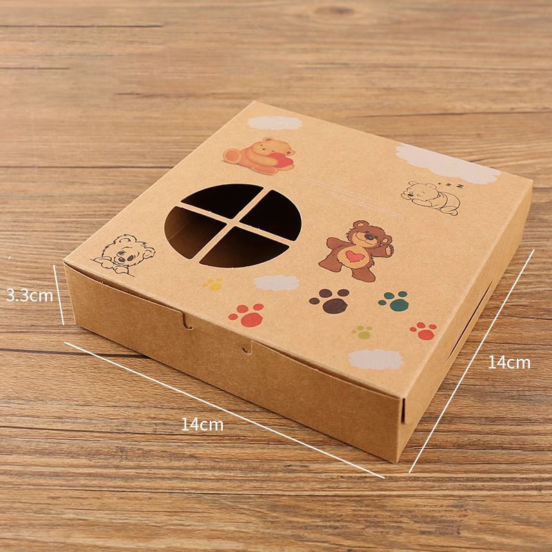 5 Hộp Giấy Kraft Đựng 4 Bánh Tart Trứng