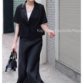 [KAYSTUDIO] CHÂN VÁY LỤA ĐEN