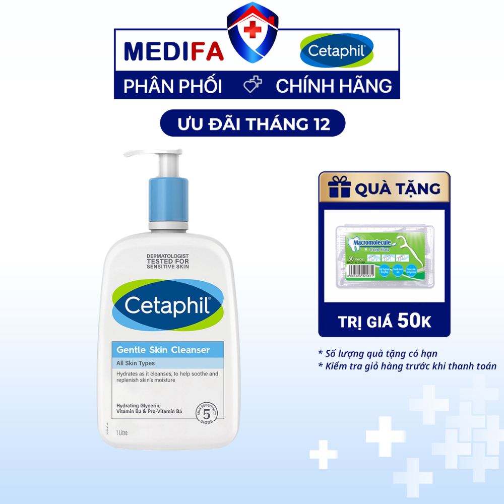 Sữa Rửa Mặt Cetaphil Gentle Skin Cleanser 1000mL Dịu Lành Cho Làn Da Nhạy Cảm