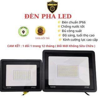 Đèn Pha Led điện 220v,Ngoài Trời Chống Nước,Siêu Sáng 50w, 100w chiếu sáng biển quảng cáo sân vườn kho bãi