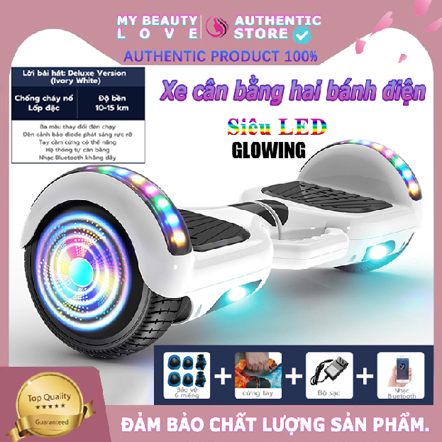 Xe cân bằng hai bánh điện 7/10 inch, máy nghe nhạc ô tô tự động , kết nối Bluetooth, đèn LED nhiều màu tiên tiến, hệ thố