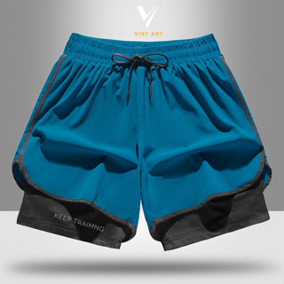 Quần Tập Thể Thao Nam Quần Short Thể Thao Ngắn 2 Lớp Phù Hợp Chạy Bộ, Bơi, Tập Gym, Đạp Xe QN143
