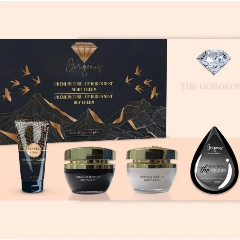 Bộ Kem Face Kim Cương Tổ Yến Dành Cho Da Mặt GORGEOUS Mới Nhất Set 4 Sản Phẩm