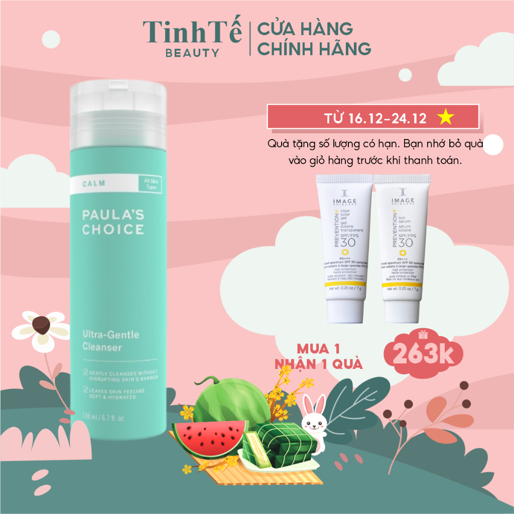Sữa rửa mặt dịu nhẹ cho da nhạy cảm Paula's Choice Calm Ultra-Gentle Cleanser 198ml