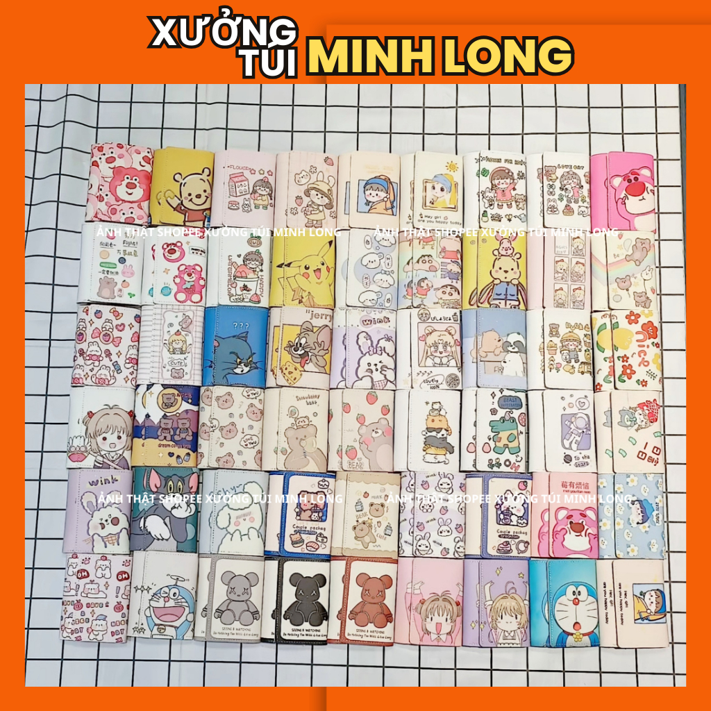 Ví nữ ngắn gập 3 mini cute cầm tay nhiều ngăn giá rẻ nhiều hình cute dễ thương VN0400