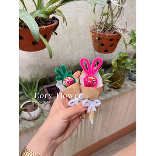 Bó hoa kẹo mút ốc quế mini kẽm nhung làm quà tặng giáng sinh noel