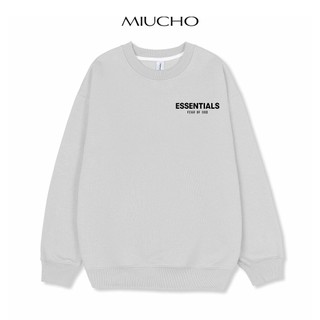 Áo sweater unisex form rộng basic họa tiết in chữ ESSTENTIALS nam nữ mặc đều đẹp