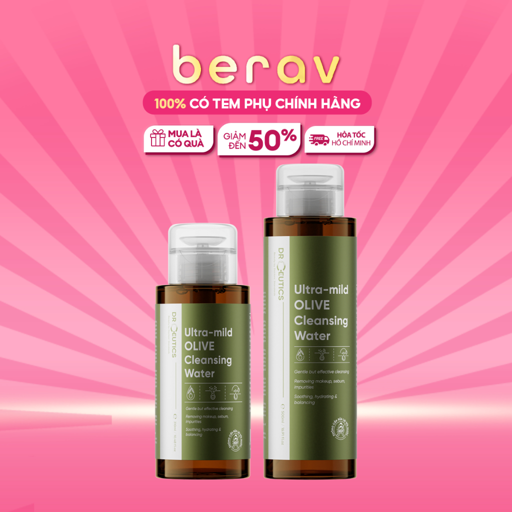 Nước Tẩy Trang DrCeutics Ultra-mild OLIVE Cleansing Water Cho Mọi Loại Da, Da Nhạy Cảm (310ml, 500ml)