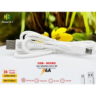 DÂY cáp trắng - USB - MICRO - MODEL : D-7