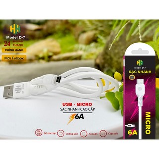 DÂY cáp trắng - USB - MICRO - MODEL : D-7