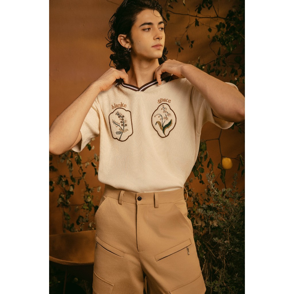 BLANKESPACE Áo Polo Tay Ngắn Diary Polo Vải Cotton Thời Trang Nam Nữ Unisex