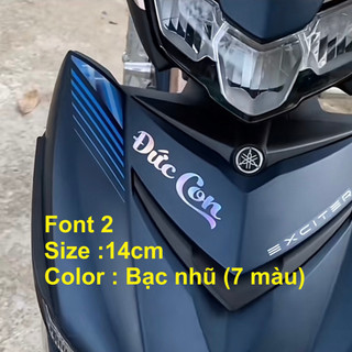 Tem dán xe Làm theo yêu cầu(loại 28cm) - có 16 font chữ - Xem ảnh minh hoạ để chọn font - Gửi tên qua tin nhắn rồi đặt