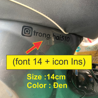 Tem dán xe Làm theo yêu cầu(loại 14cm) - có 16 font chữ - Xem ảnh minh hoạ để chọn font - Gửi tên qua tin nhắn rồi đặt