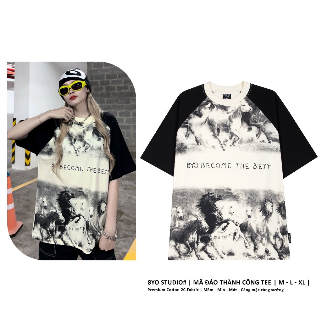 Áo Thun 8YO Mã Đáo Thành Công Art Tee Cotton Cao Cấp Local Brand Unisex Nam Nữ Oversize